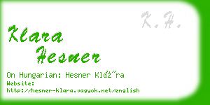 klara hesner business card